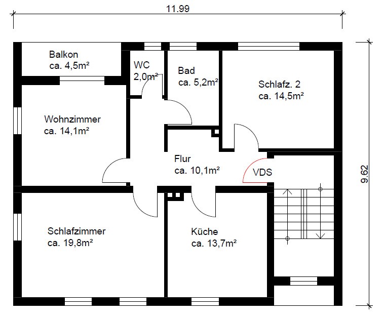Grundriss Obergeschoss