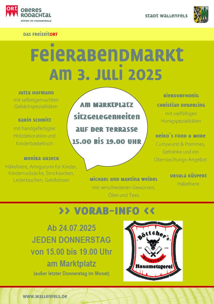 Feierabendmarkt am 03.07.2025