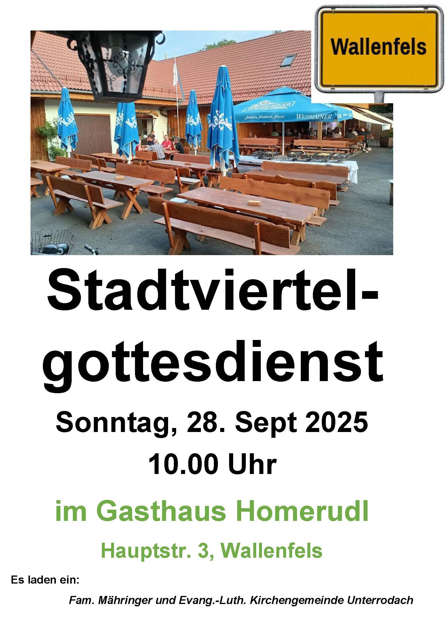 Plakat Stadtviertelgottesdienst Home Rudl 2025