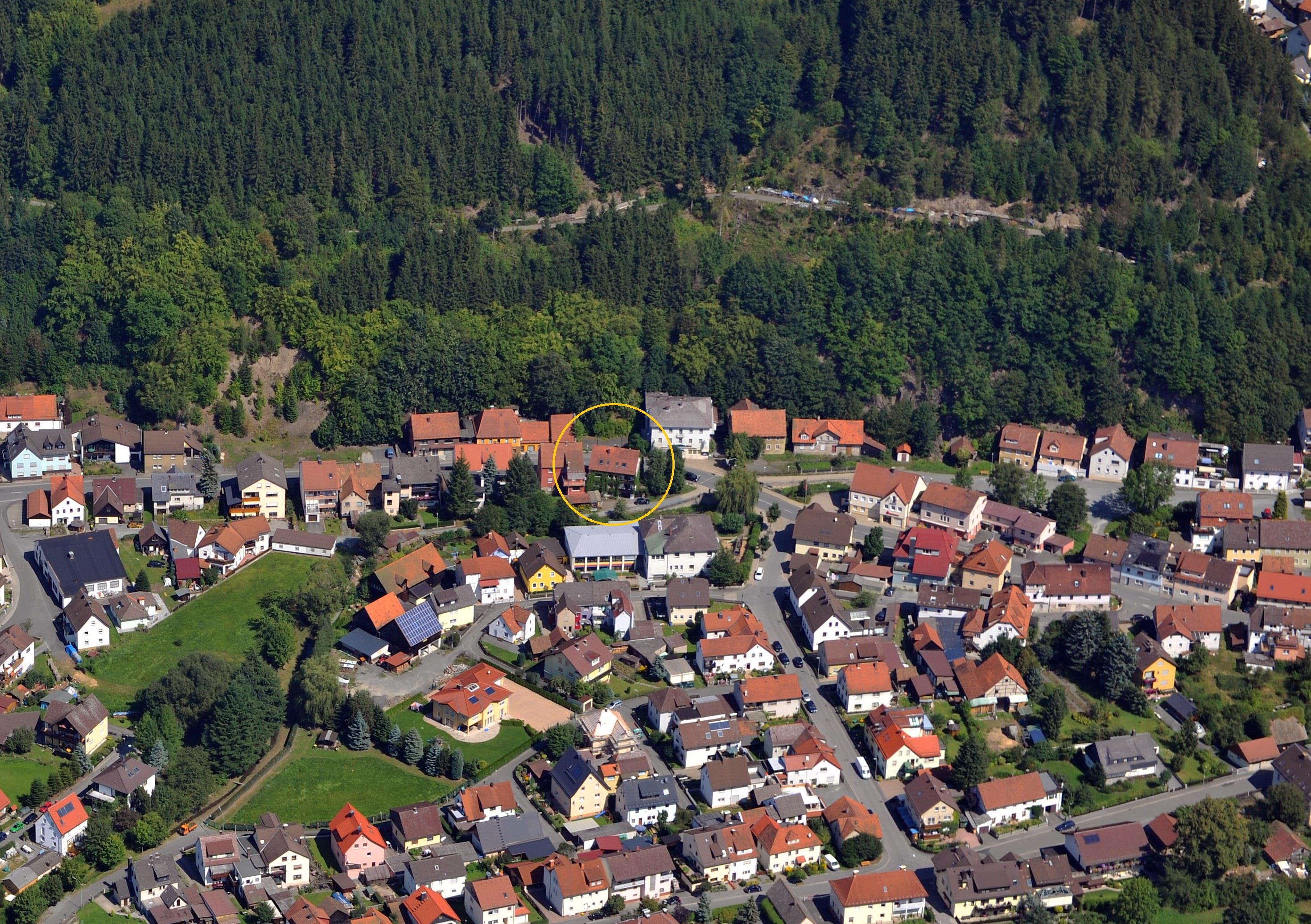 Luftbild mit Markierung