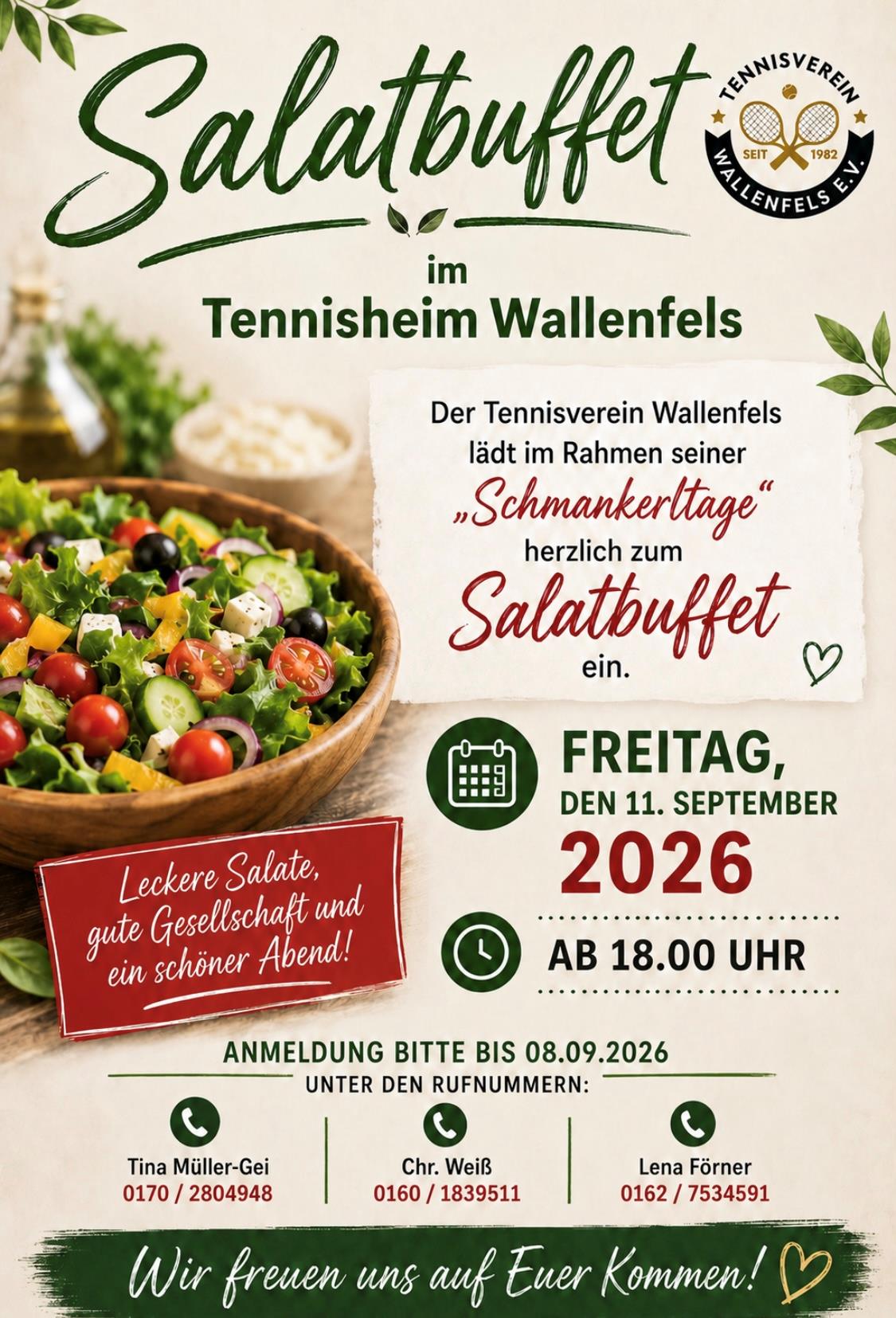 Salatbüffet Tennis